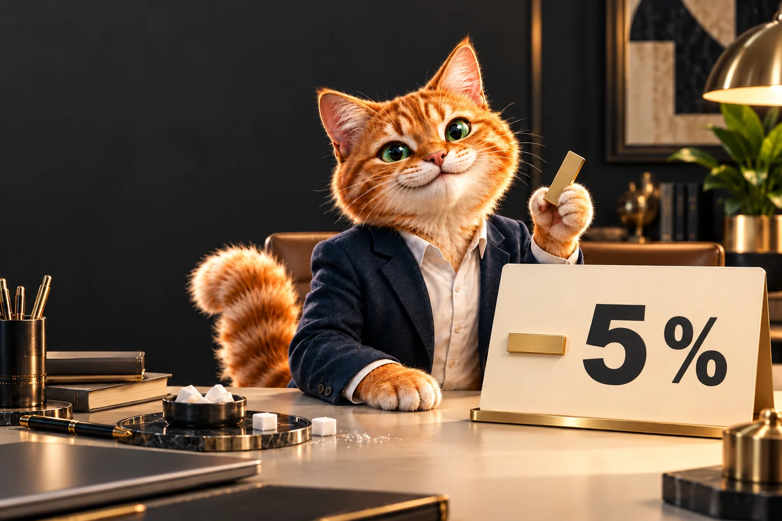 CAZ-Kampagnenmotiv mit Katze und 5% Zuckerrabatt