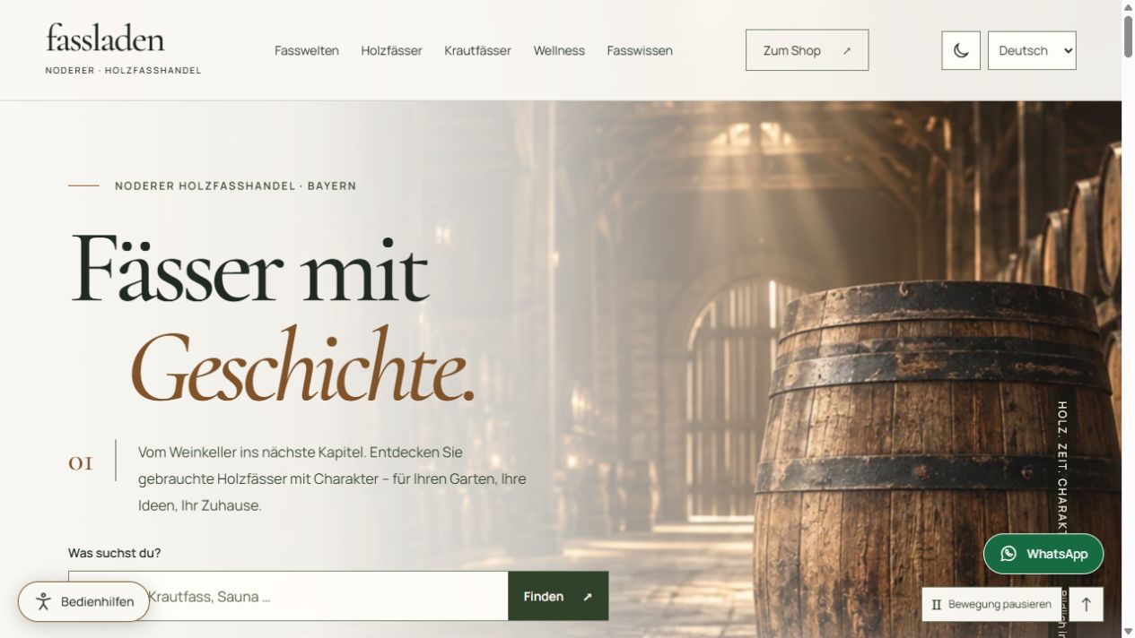 Screenshot of the Fassladen Noderer project website
