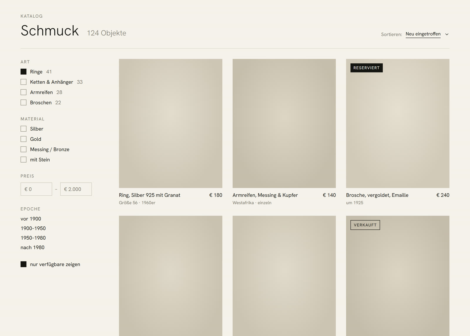 Screenshot of the Custom solution: catalogue & AI capture for one-off items project website