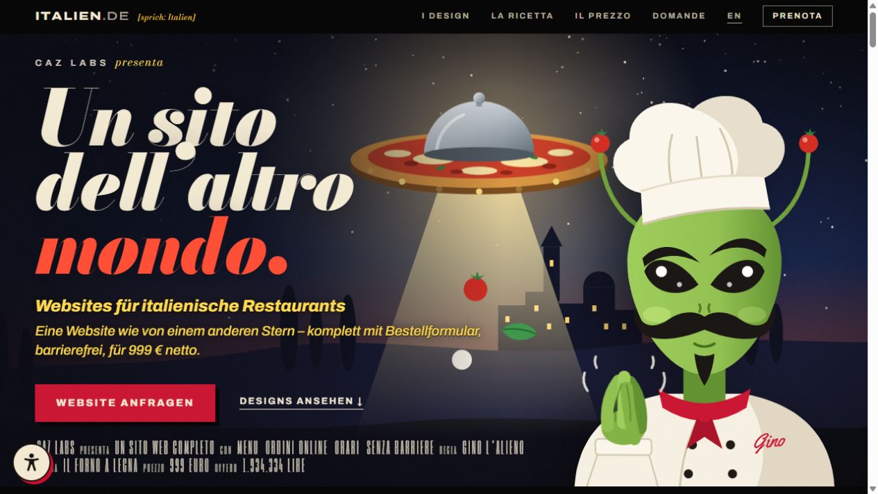 Screenshot of the it-alien.de – Websites with an Italian soul project website