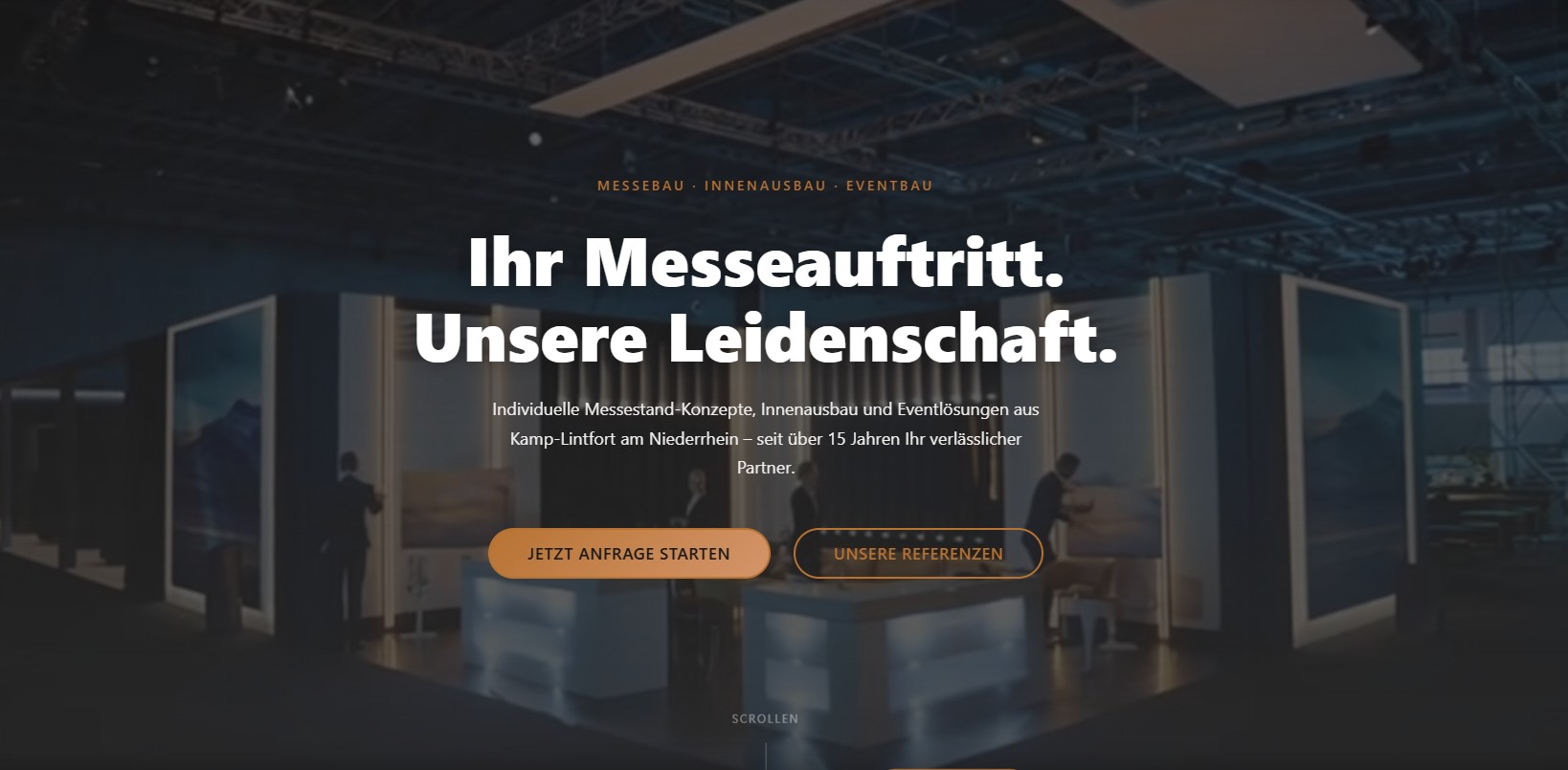 Screenshot of the Trade Fair & Events project website